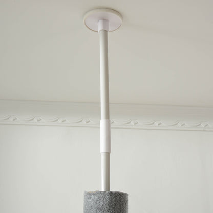 PawHut 100" Cat Tree Height Adjustable Floor-to-Ceiling 4-Tier Kitty Climbing Activity Center Condo Cat Toy with Scratching Post Hanging Balls Play Rest Post Pet Furniture Grey