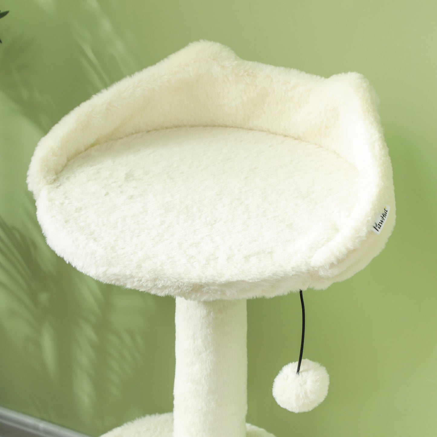 PawHut 31" Cat Tree Tower with Scratching Posts, Cat Condo, Beds, Platform and Toy Ball for Indoor Cats, Cream White