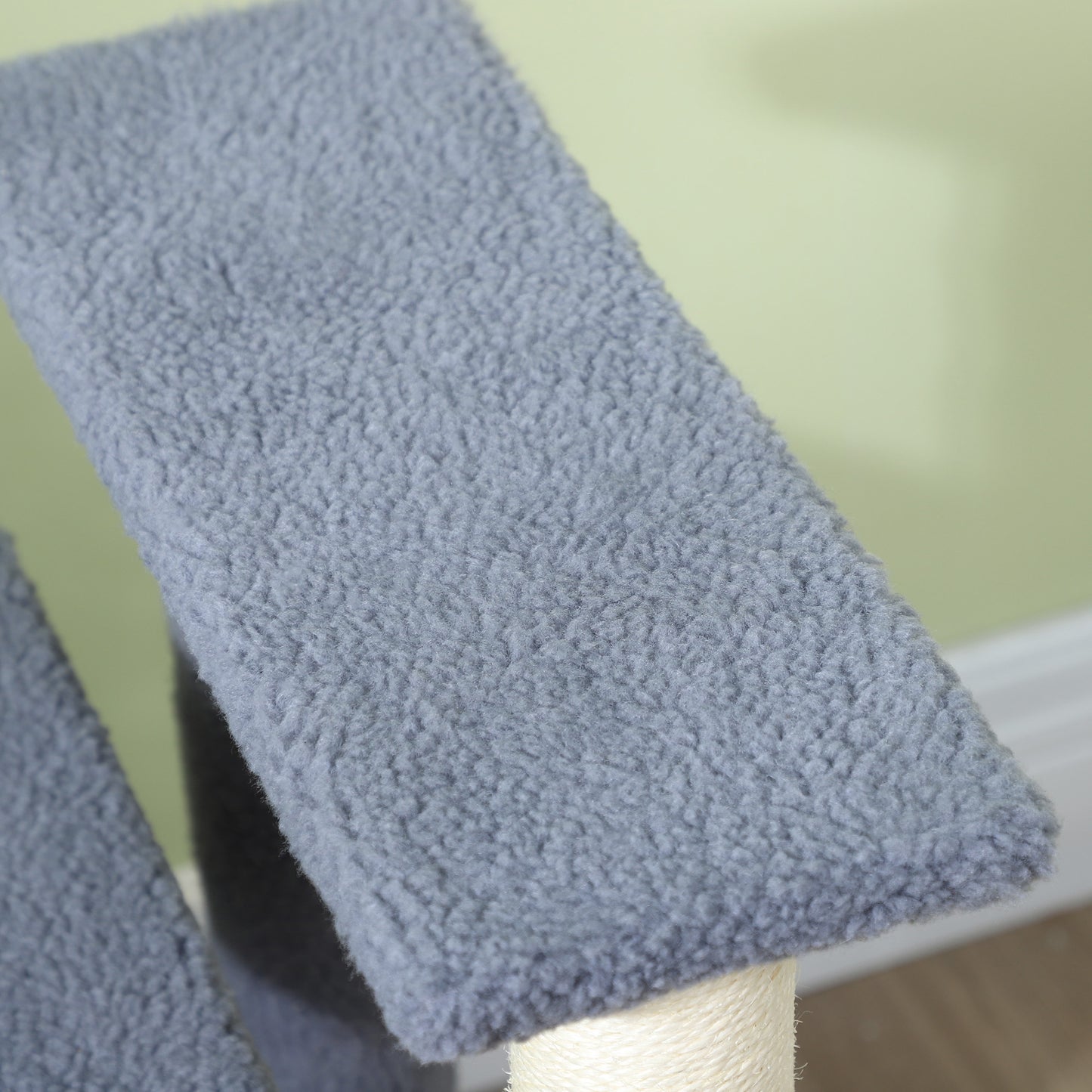 Pawhunt 4 Levels Cat Steps with Scratching Posts for High Bed, Sofa, Gray